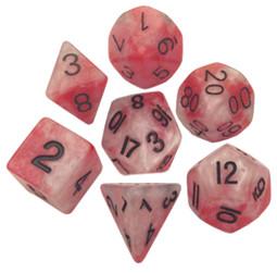 Resin Dice: 16mm Red/White with Black Numbers Combo Attack Dice Set