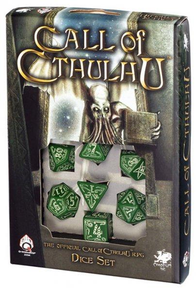 Exotic Dice Sets: Call of Cthulhu Green & Glow-in-the-Dark Set (7)