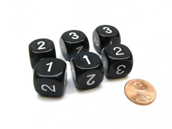 Free Bag Set Of 7 Opaque Black w/ White Numbers DnD Dice Poly