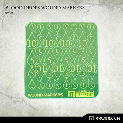 Kromlech Accessories: Blood Drops Wound Markers [Green] (40)