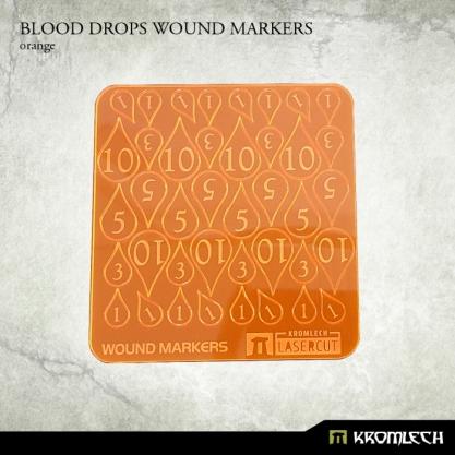Kromlech Accessories: Blood Drops Wound Markers [Orange] (40)