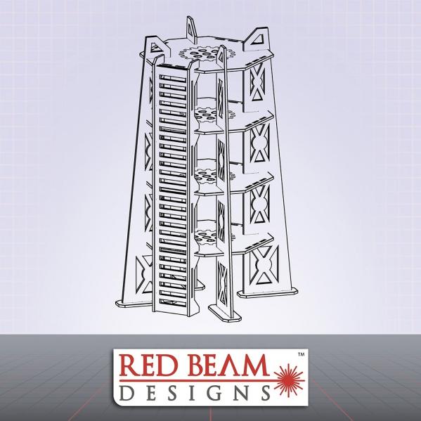 Sci-fi Terrain: Complex Red - 4 Story Tower