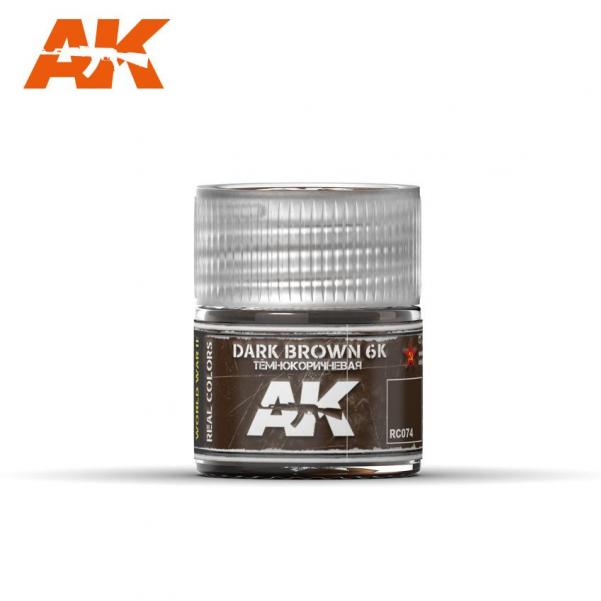 AK-Interactive: Real Colors - Dark Brown 6K  10ml