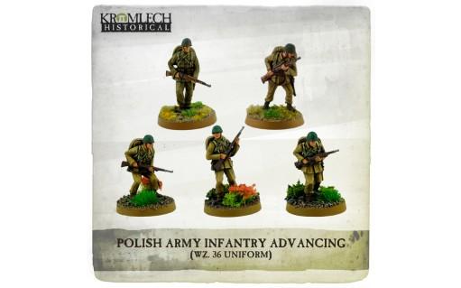 Kromlech Miniatures: Polish Army Infantry (wz. 36 uniforms) advancing with rifles (5)