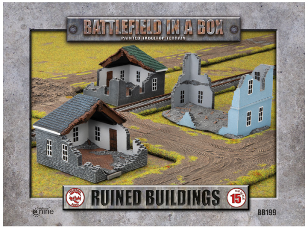 Battlefield In A Box: Ruined Buildings (x3) - WWII 15mm