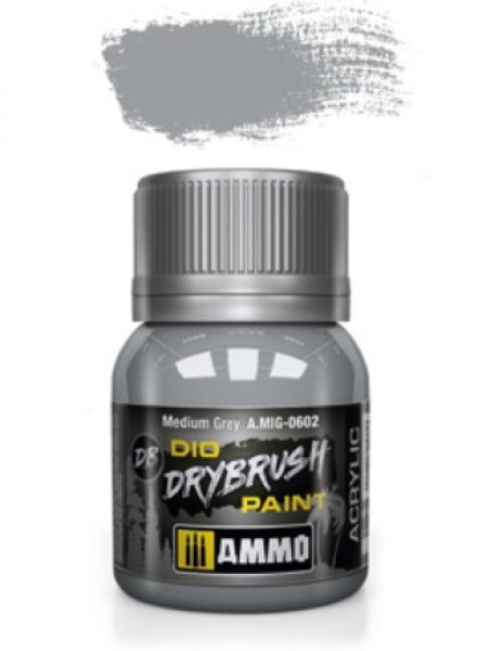 AMMO: Dio Drybrush Colors - Medium Grey (40ml)
