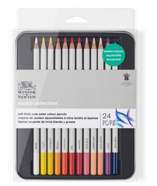 Winsor & Newton: Studio Collection Watercolour Pencil Tin (24pcs)