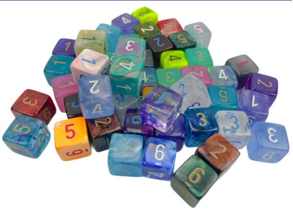 Chessex Bulk Dice Sets: Assorted Signature Polyhedral d6 Bag (50)