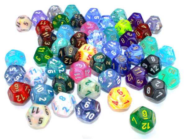 Chessex Bulk Dice Sets: Assorted Signature Polyhedral d12 Bag (50)