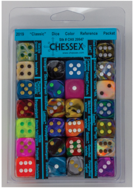 Chessex Choice Dice: 2019 ''Classic'' Dice Color Reference Packet