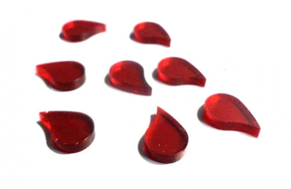 TT Combat Gaming Accessories: Wound Markers - Blood Drops (8)