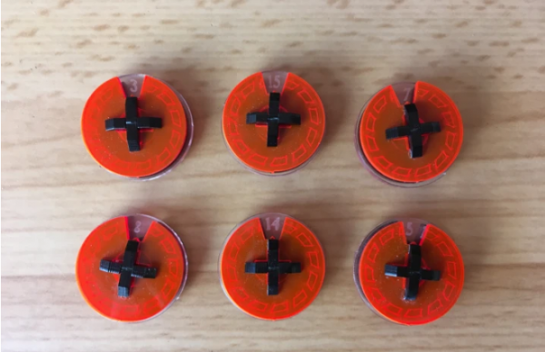 TT Combat Gaming Accessories: Small Wound Dials (Mars Red) (6)