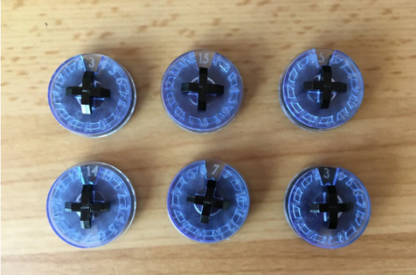 TT Combat Gaming Accessories: Small Wound Dials (Neptune Blue) (6)