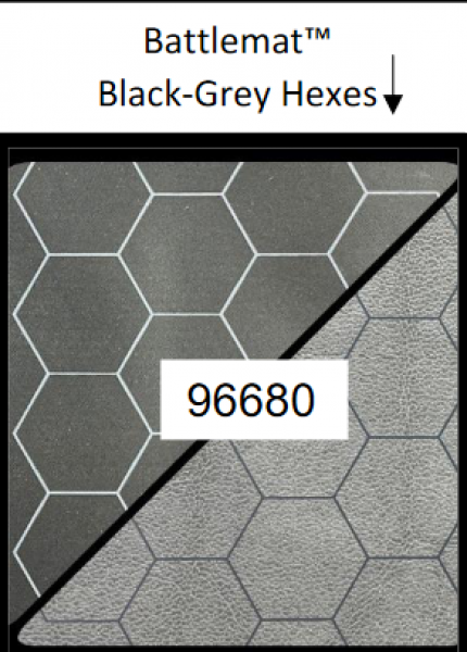 Chessex Battlemat: 1” Reversible Black-Grey Hexes (23½” x 26” Playing Surface)