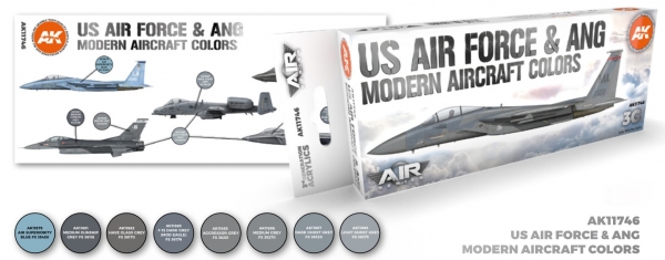 AK-Interactive: 3rd Gen Acrylics - AIR Series US Air Force & ANG Modern Aircraft Colors