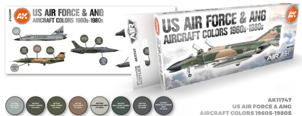 AK-Interactive: 3rd Gen Acrylics - AIR Series US Air Force & ANG Aircraft Colors 1960s-1980s
