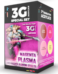 AK-Interactive: 3rd Gen Acrylics - Wargame Colors Magenta Plasma/Glowing Effects Set