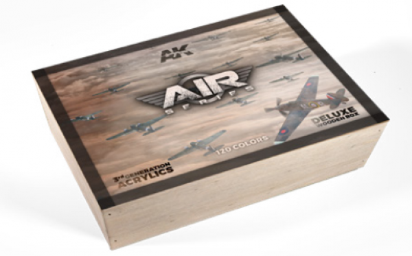 AK-Interactive: 3rd Gen Acrylics: AIR Series - Special Edition Wooden Box With 120 Colors
