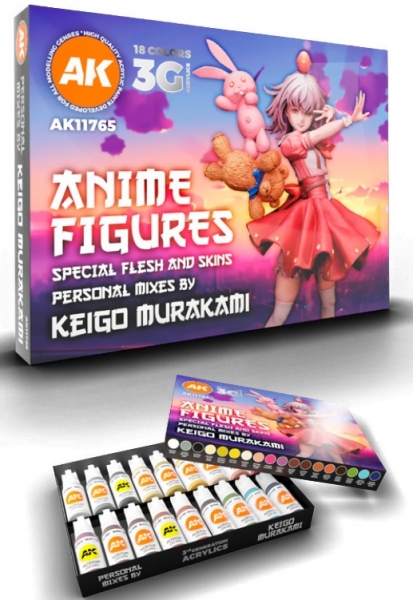 AK-Interactive: 3rd Gen Acrylics Keigo Murakami Signature Set - Anime Figures Paint Set