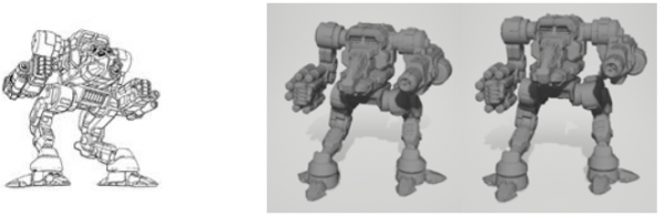 Battletech Miniatures: Ryoken (Stormcrow) TC/B Mech – 55 tons –Battle of Tukayyid (1)