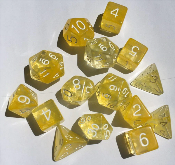 Polyhedral Dice Set: Diffusion - Honey Lemon (7)