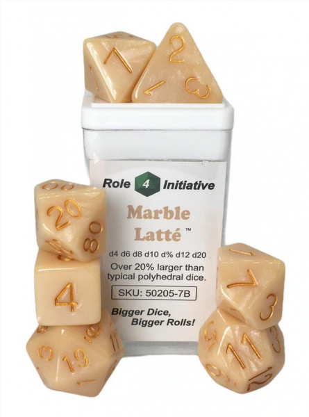 Polyhedral Dice Set: Marble Latte (7)