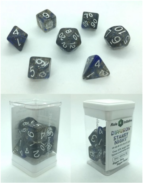 Polyhedral Dice Set: Diffusion Starry Night (7)