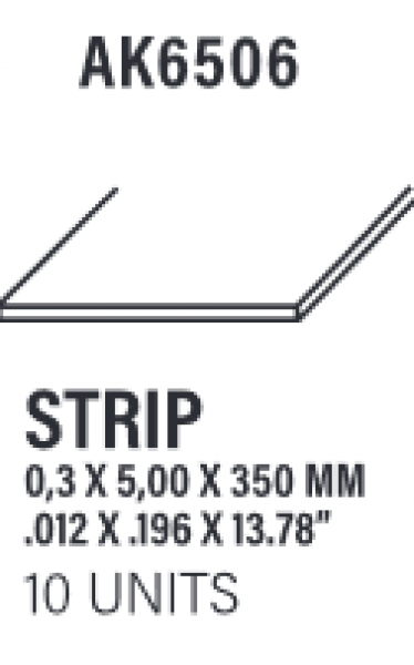 AK-Interactive: (Accessory) Styrene Strips 0.30 x 5.00 x 350mm (10)