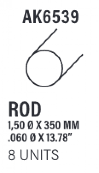 AK-Interactive: (Accessory) Styrene Rod 1.50 diameter x 350mm (8)