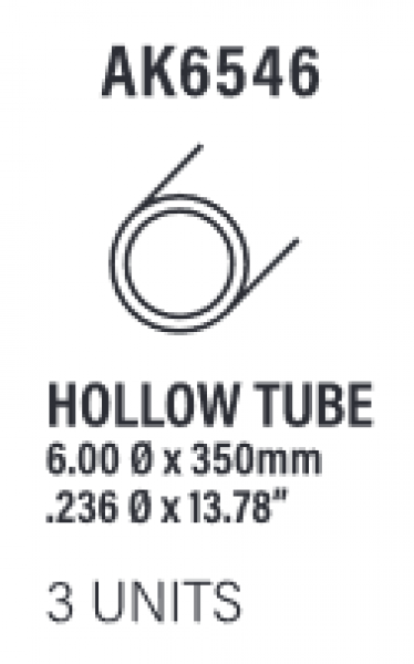 AK-Interactive: (Accessory) Styrene Hollow tube 6.00dx350mm (W.T. 0,7mm) (3)
