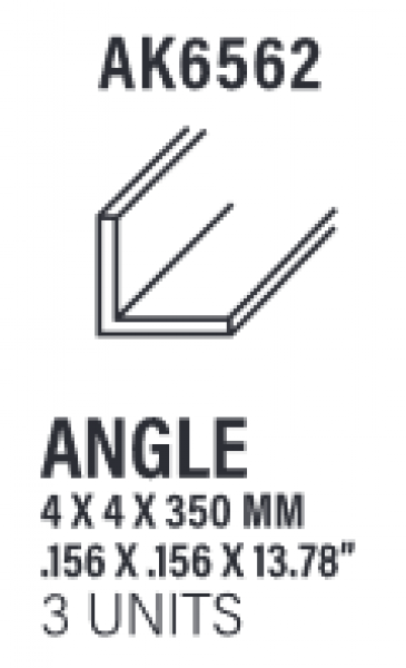 AK-Interactive: (Accessory) Styrene Angle 3.5 x 3.5 x 350mm (3)