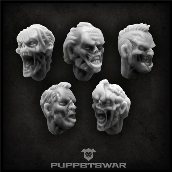 Puppetswar: (Accessory) Zombie Heads (5)