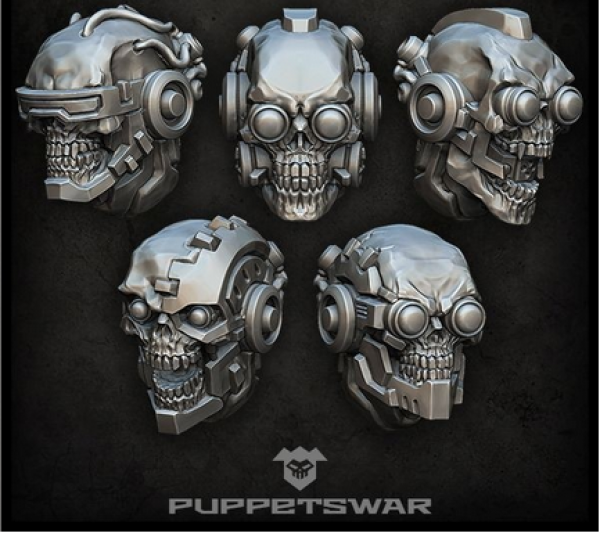 Puppetswar: (Accessory) Cyborg Skulls (5)