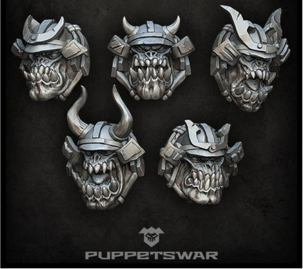 Puppetswar: (Accessory) Samurai Orc Heads (5)