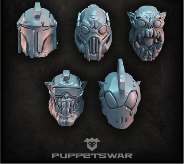 Puppetswar: (Accessory) Rocket Orc Heads (5)
