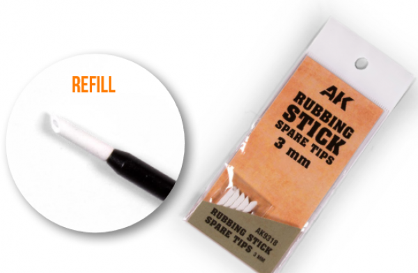 AK-Interactive: Rubbing Stick Spare Tips 3mm Refill