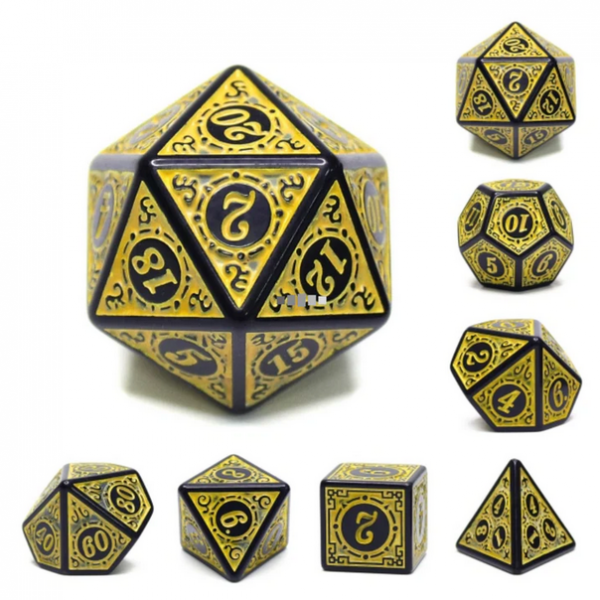 Polyhedral Dice Set: Magic Flame - Yellow (7)