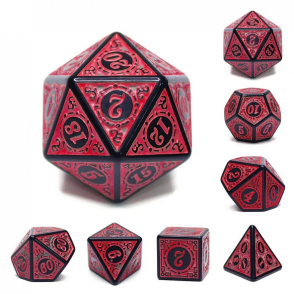 Polyhedral Dice Set: Magic Flame - Red (7)