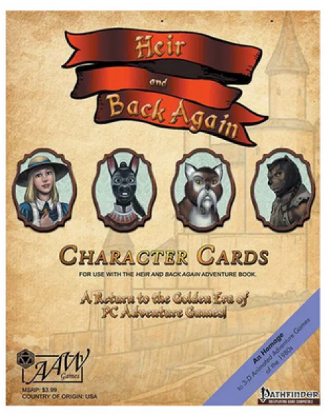 Pathfinder RPG: Heir & Back Again Character Cards