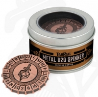 Metal d20 Spinner - Antique Copper