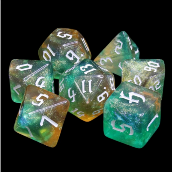 Polyhedral Dice Set: Tranquil World (7)