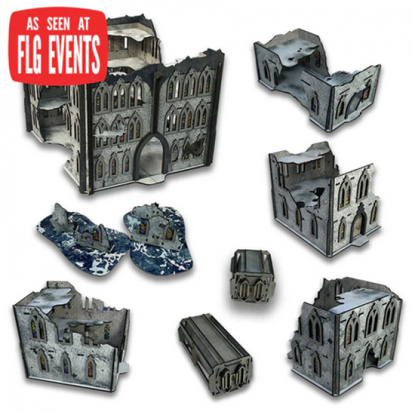 Frontline Gaming: Full Color Terrain - Snow Gothic Ruins Event Set