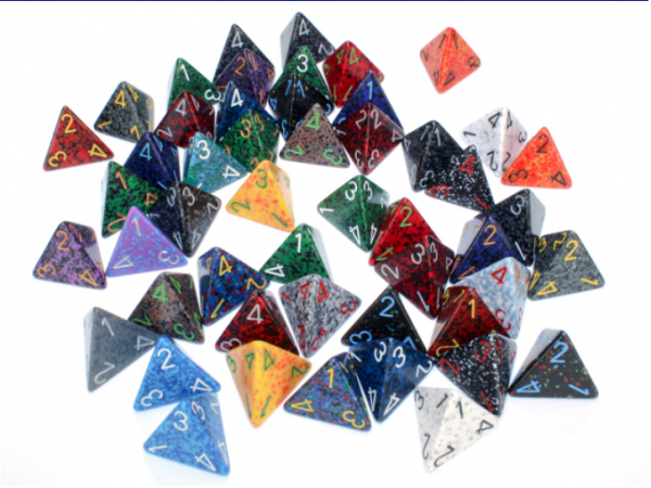 Chessex Bulk Dice Sets: Assorted Speckled d4 Bag (50)