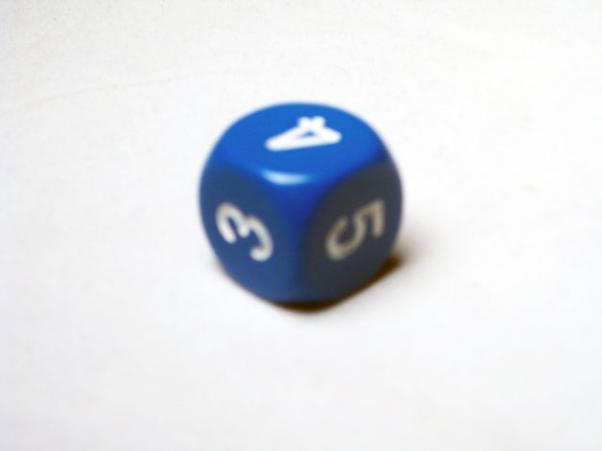 Chessex Special Dice: Blue/White Opaque 16mm Averaging d6 (2-3-3-4-4-5)