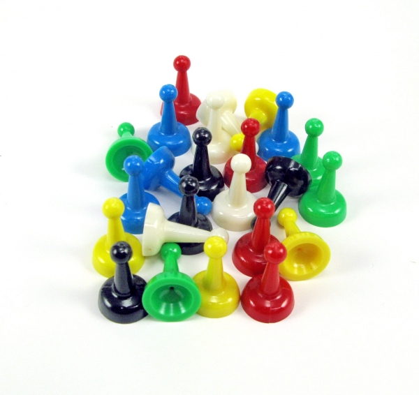 Game Accessories: Standard 1'' Pawns Assorted Colors (24)