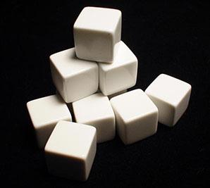 Blank Dice: 16mm White Opaque Blank d6 (1)