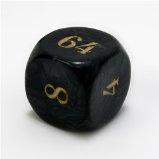 Backgammon Accessories: 22mm Black/Gold Pearl Doubling Cubes