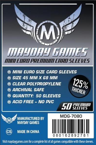 Dark Blue Label: Premium Mini Euro Card Sleeve (50 pack) 45 MM X 68 MM