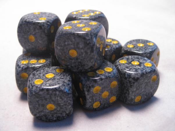 Arctic Camo Speckled 16mm d6 12 Chessex Dice Sets 