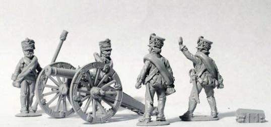 28mm Napoleonic: (Russian) 6 Pdr Foot Artillery (Firing)